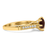 Vintage Style Round Natural Stone Wedding Ring