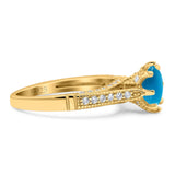 Vintage Style Round Natural Stone Wedding Ring