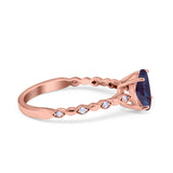 Round Natural Stone Wedding Ring