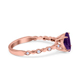 Round Natural Stone Wedding Ring