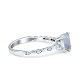 Round Natural Stone Wedding Ring