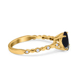 Round Natural Stone Wedding Ring