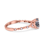 Round Natural Stone Wedding Ring