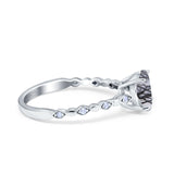 Round Natural Stone Wedding Ring