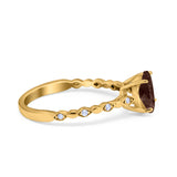 Round Natural Stone Wedding Ring