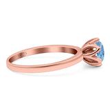 Floral Round Natural Stone Solitaire Ring