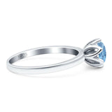 Floral Round Natural Stone Solitaire Ring