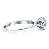 Floral Round Natural Stone Solitaire Ring