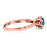 Floral Round Natural Stone Solitaire Ring