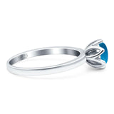 Floral Round Natural Stone Solitaire Ring