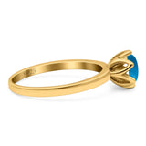 Floral Round Natural Stone Solitaire Ring