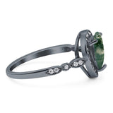 Pear Teardrop Natural Stone Wedding Ring