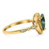 Pear Teardrop Natural Stone Wedding Ring