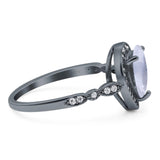 Pear Teardrop Natural Stone Wedding Ring