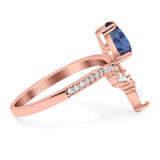 Pear Teardrop Natural Stone Wedding Ring