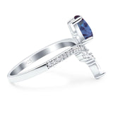 Pear Teardrop Natural Stone Wedding Ring