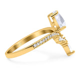 Pear Teardrop Natural Stone Wedding Ring