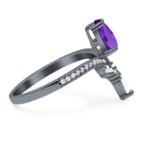 Pear Teardrop Natural Stone Wedding Ring