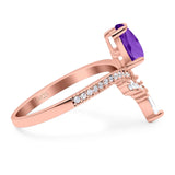 Pear Teardrop Natural Stone Wedding Ring