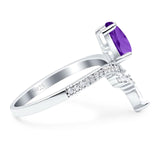 Pear Teardrop Natural Stone Wedding Ring