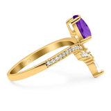 Pear Teardrop Natural Stone Wedding Ring