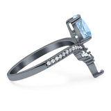 Pear Teardrop Natural Stone Wedding Ring