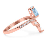 Pear Teardrop Natural Stone Wedding Ring