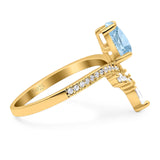 Pear Teardrop Natural Stone Wedding Ring