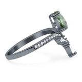 Pear Teardrop Natural Stone Wedding Ring