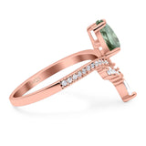 Pear Teardrop Natural Stone Wedding Ring