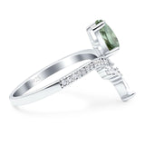 Pear Teardrop Natural Stone Wedding Ring