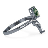 Pear Teardrop Natural Stone Wedding Ring