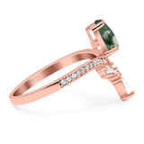 Pear Teardrop Natural Stone Wedding Ring