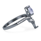 Pear Teardrop Natural Stone Wedding Ring