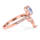 Pear Teardrop Natural Stone Wedding Ring