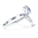 Pear Teardrop Natural Stone Wedding Ring