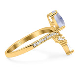 Pear Teardrop Natural Stone Wedding Ring