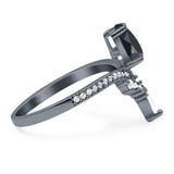 Pear Teardrop Natural Stone Wedding Ring