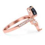 Pear Teardrop Natural Stone Wedding Ring