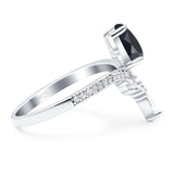 Pear Teardrop Natural Stone Wedding Ring