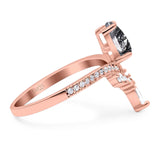 Pear Teardrop Natural Stone Wedding Ring