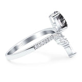 Pear Teardrop Natural Stone Wedding Ring