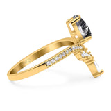 Pear Teardrop Natural Stone Wedding Ring