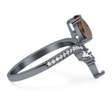 Pear Teardrop Natural Stone Wedding Ring