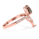 Pear Teardrop Natural Stone Wedding Ring