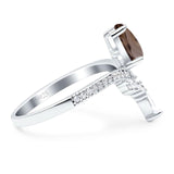 Pear Teardrop Natural Stone Wedding Ring