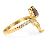Pear Teardrop Natural Stone Wedding Ring