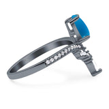 Pear Teardrop Natural Stone Wedding Ring