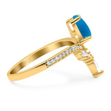 Pear Teardrop Natural Stone Wedding Ring