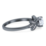 Art Deco Round Natural Stone Floral Ring